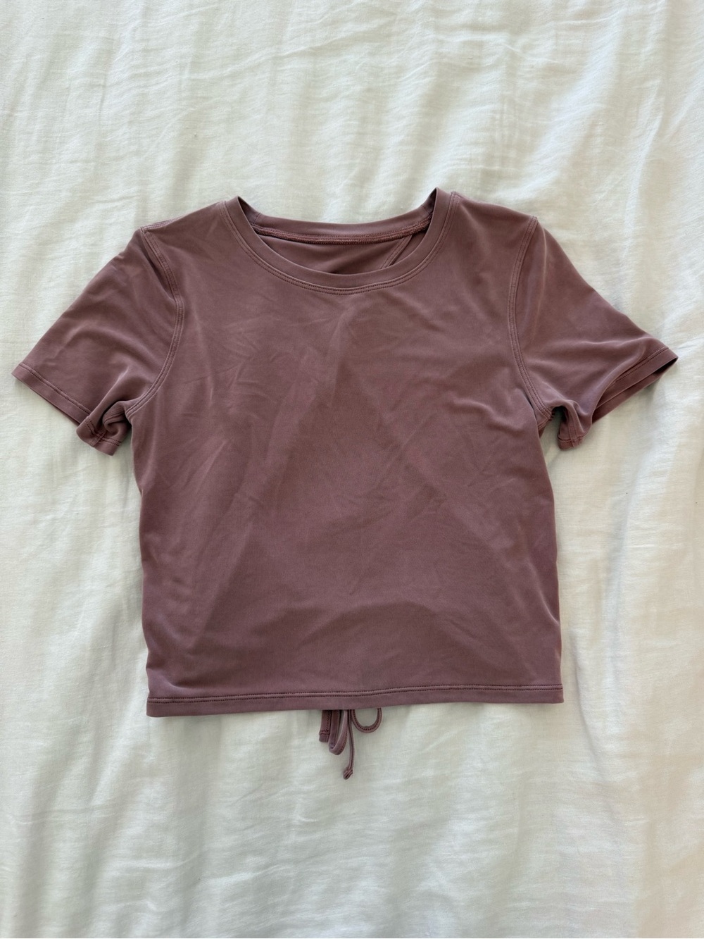 lululemon athletica Mauve Short-Sleeve Drawstring Crop Top